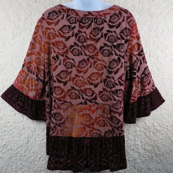 Style & Co.* Women's 3/4 Flare Sleeve Boat Neck Cut-Out Straight Hem Blouse~ OX - Picture 2 of 11